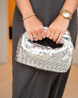 Silver Woven Handbag