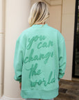 Southern Shirt Co. Women's Happy Thoughts Puff Print Sweatshirt - Aloe