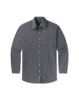Southern Marsh Tisbury Windowpane Performance Dress Shirt - Slate & Stone Brown