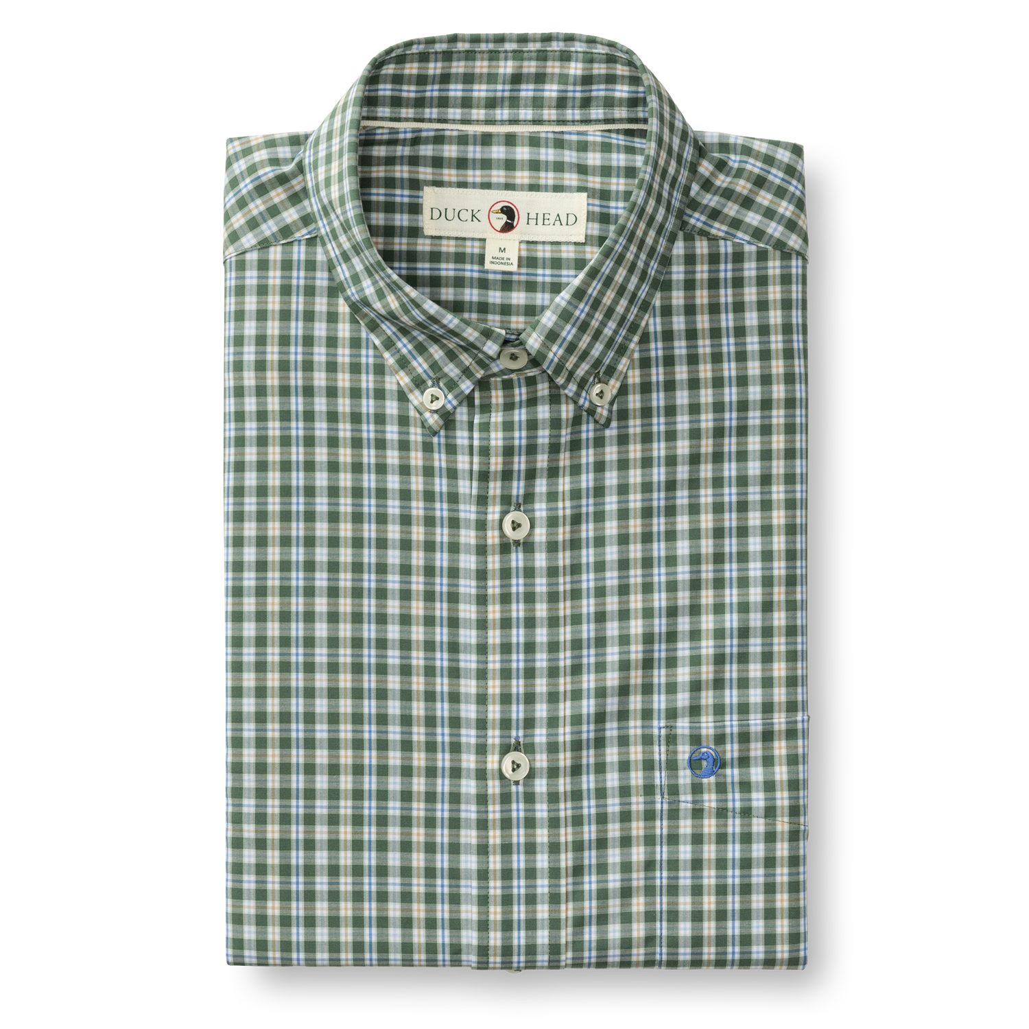 Duck Head Performance Poplin Sport Shirt - Fallon Plaid Duck Green