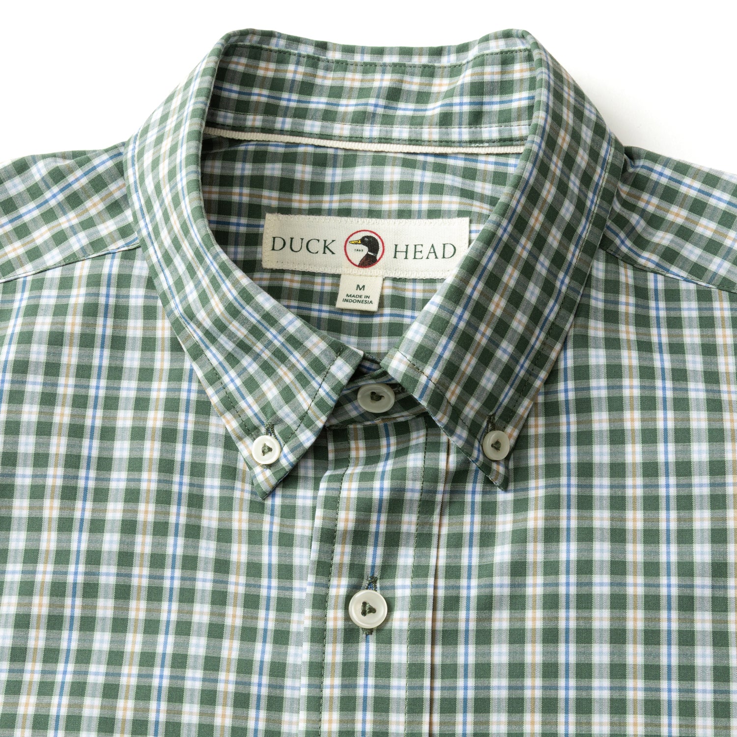 Duck Head Performance Poplin Sport Shirt - Fallon Plaid Duck Green