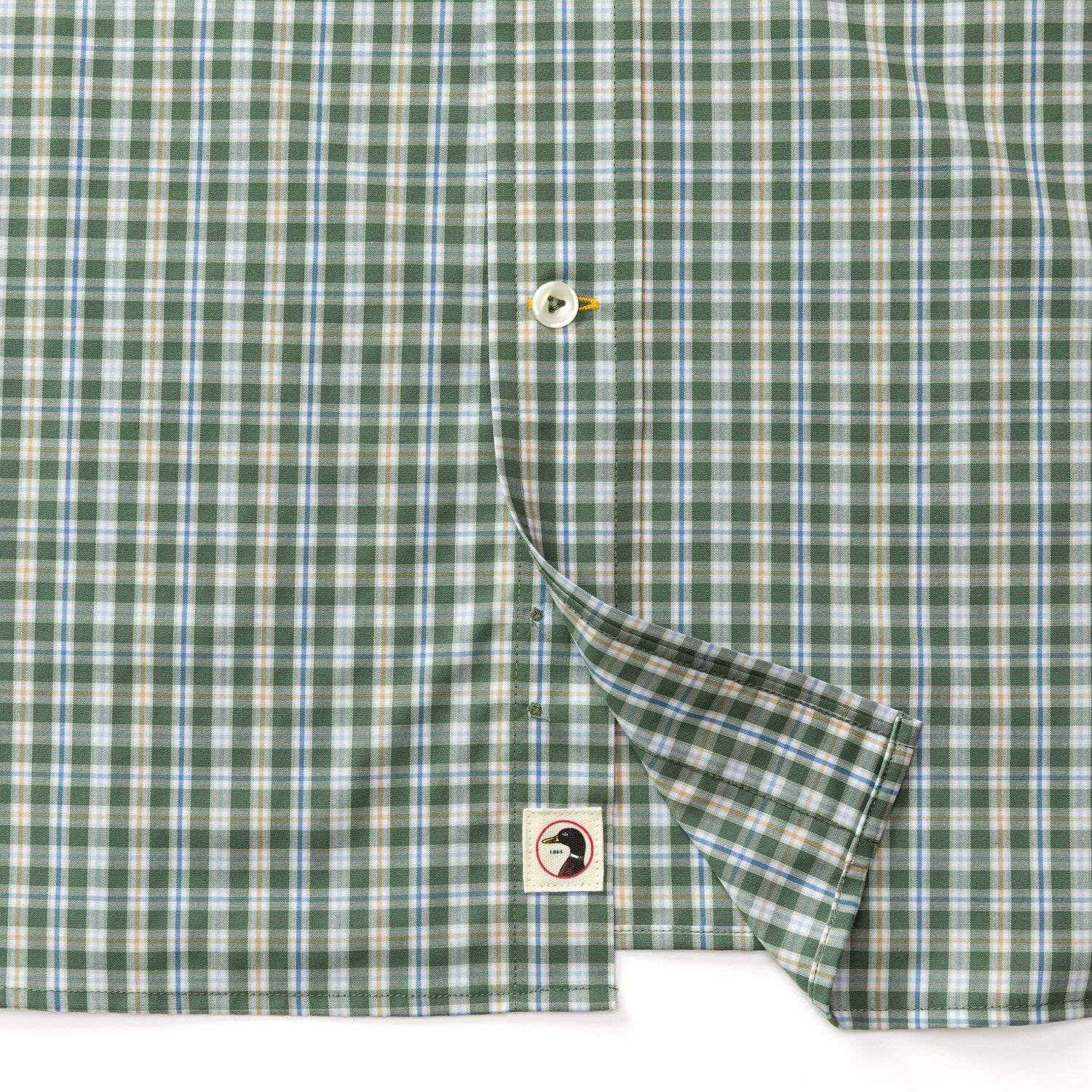 Duck Head Performance Poplin Sport Shirt - Fallon Plaid Duck Green