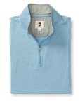 Duck Head Long Driver Performance 1/4 Zip Pullover - Glacier Blue Heather