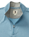 Duck Head Long Driver Performance 1/4 Zip Pullover - Glacier Blue Heather