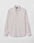 Johnnie-O Everyday Performance Button Down Shirt - Sandlewood Pane - White