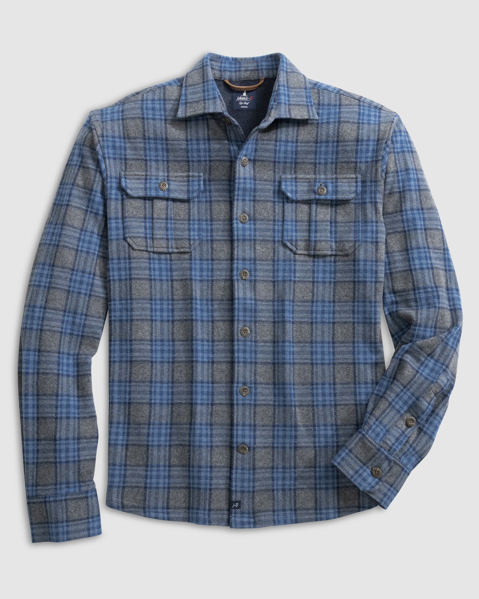 Johnnie-O Waites Stretch Flannel Lodge Shirt - Charcoal