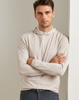 Peter Millar Pine Houndstooth Performance Hoodie - British Grey