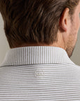 Peter Millar Lyons Stripe Performance Jersey Long-Sleeve Polo - Gale Grey