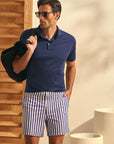 Peter Millar Awning Stripe Swim Trunk - Ocean Blue