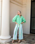Stripe Straight-Leg Pants