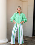 Stripe Straight-Leg Pants