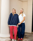 Red/White Striped Knit Pants