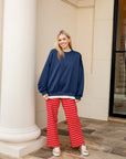 Red/White Striped Knit Pants