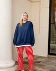 Red/White Striped Knit Pants