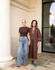 Washed Denim Pants With Side Line Detail