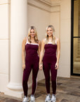 Contrast Block Tank Top - Burgundy