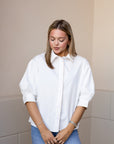 Bubble Sleeve Button Down Shirt