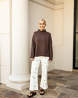 Mallard Printed Stretch Denim Wide Leg Jeans