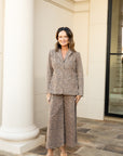 Washed Leopard Print Single-Button Blazer