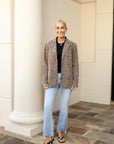 Washed Leopard Print Single-Button Blazer