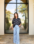 Light Wash Extra Wide Leg Jeans with Pleats