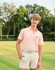 Johnnie-O Tennessee Vault Lyndonn Striped Jersey Performance Polo - Orange