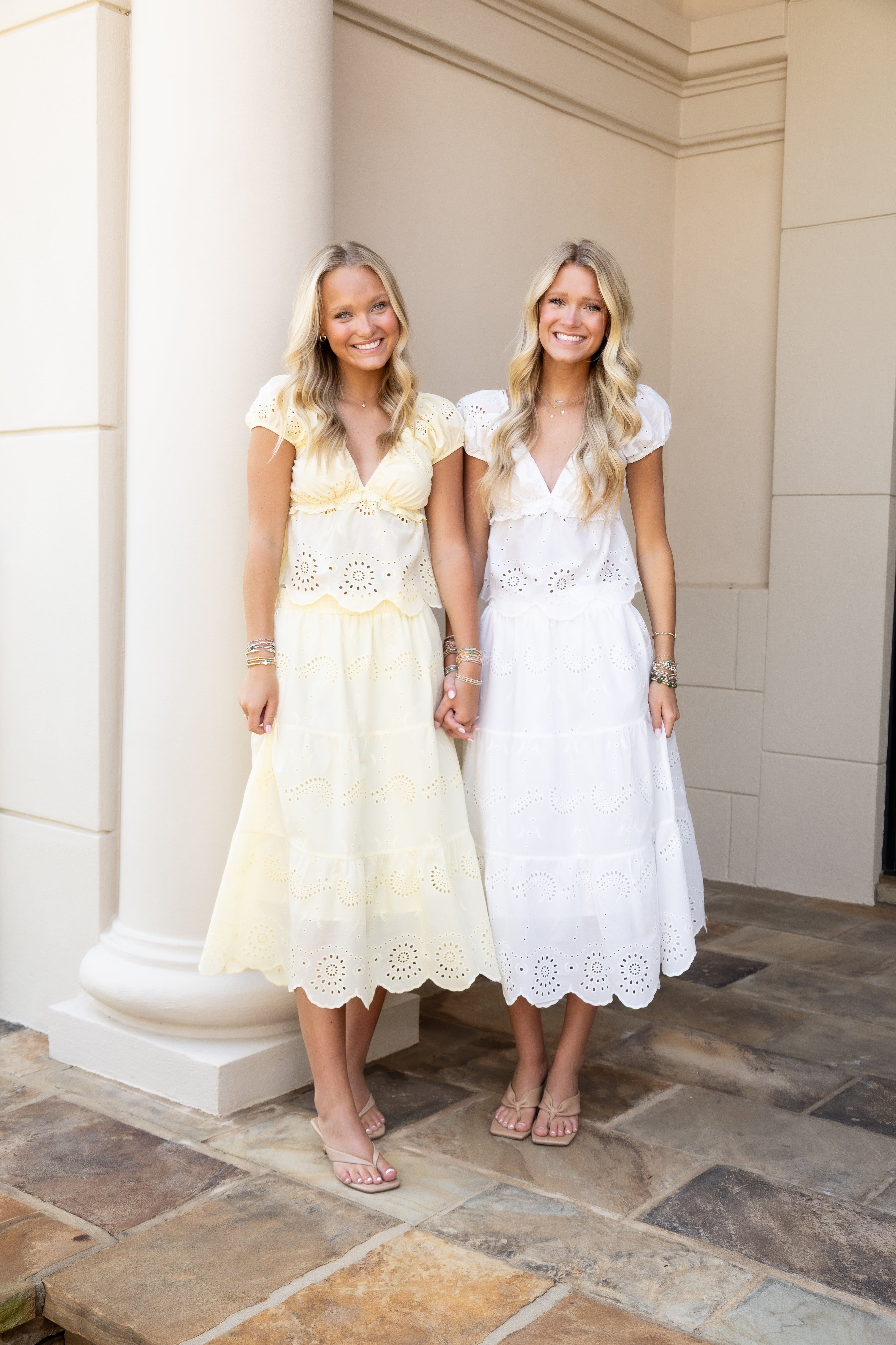 Eyelet Skirt Set - White – JAR and Company