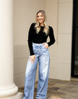 Denim French Terry Pants