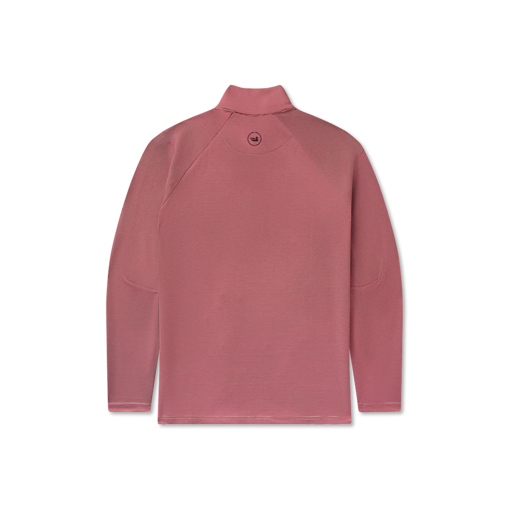Southern Marsh Southampton Performance Quarter Zip - Stripes - Maroon & Gray
