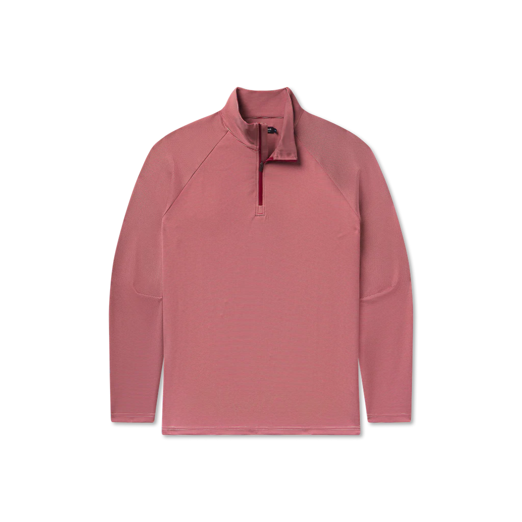 Southern Marsh Southampton Performance Quarter Zip - Stripes - Maroon & Gray