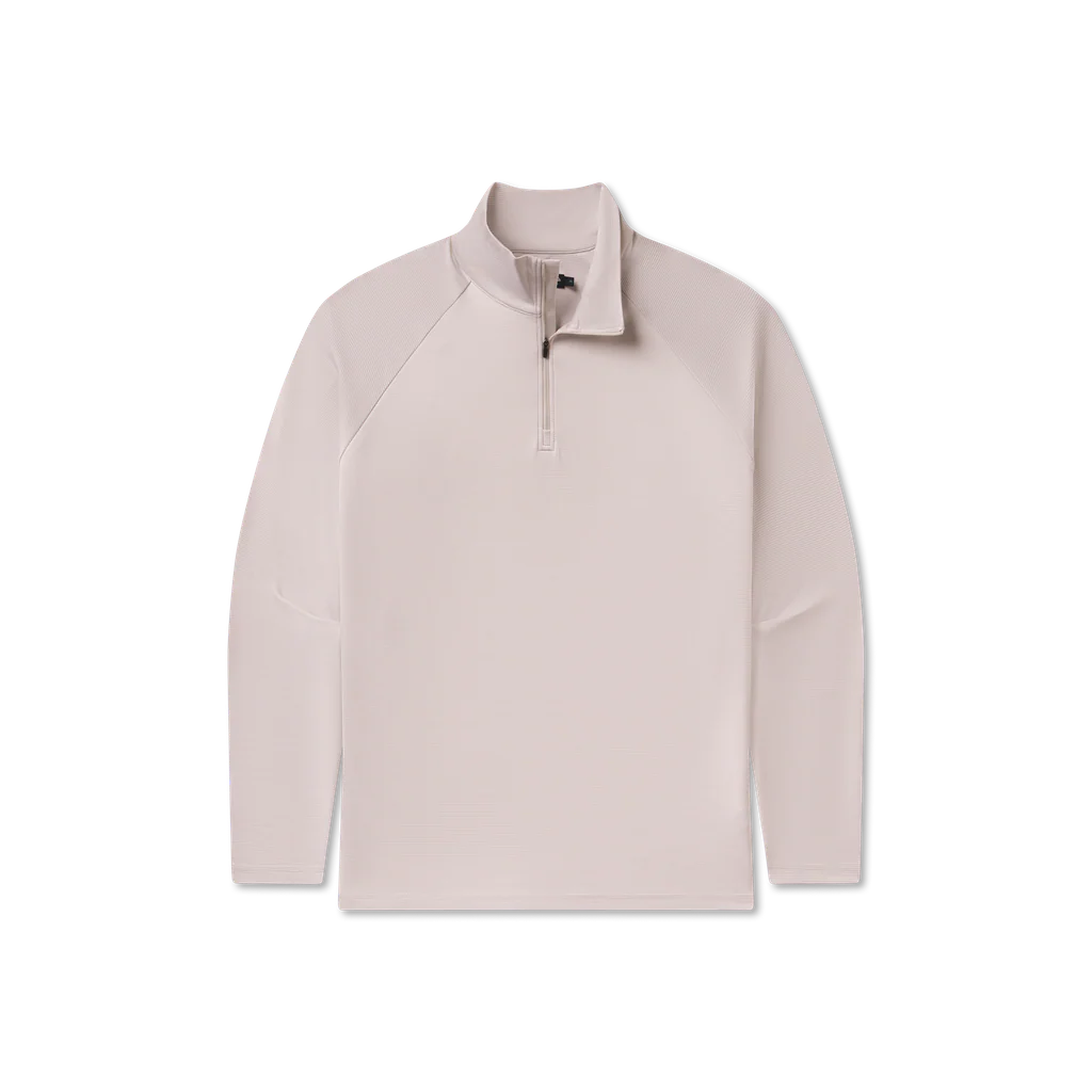 Southern Marsh Southampton Performance Quarter Zip - Stripes - White & Gray
