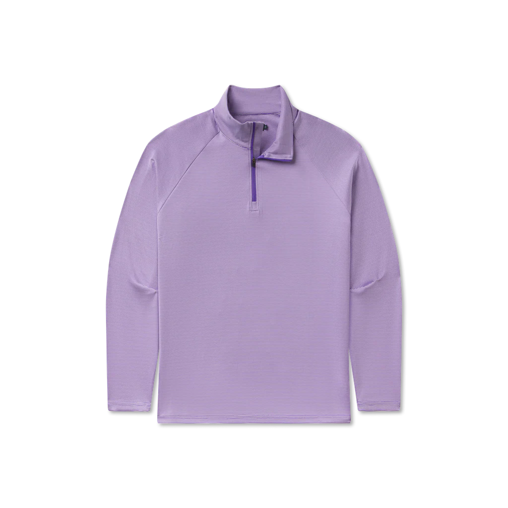 Southern Marsh Southampton Performance Quarter Zip - Stripes - White & Purple