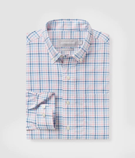 Southern Shirt Co. Samford Check LS - Blue Pearl