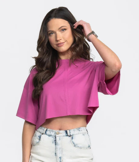Southern Shirt Co. Women&#39;s Breezy Cropped Tee - Vivid Rose