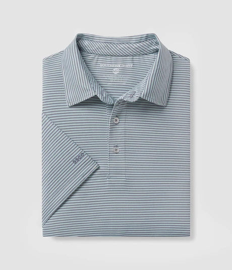 Southern Shirt Co. Largo Stripe Polo - Tonal Teal