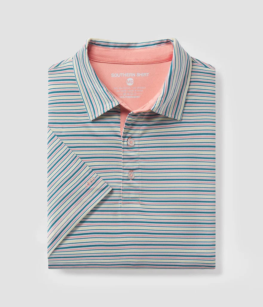 Youth Southern Shirt Co. Sawgrass Stripe Polo - Biscay Bay