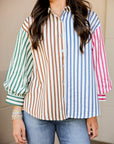 Color Block Top - Brown Combo