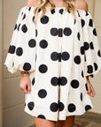 Polka Dot Puff Sleeve Mini Dress
