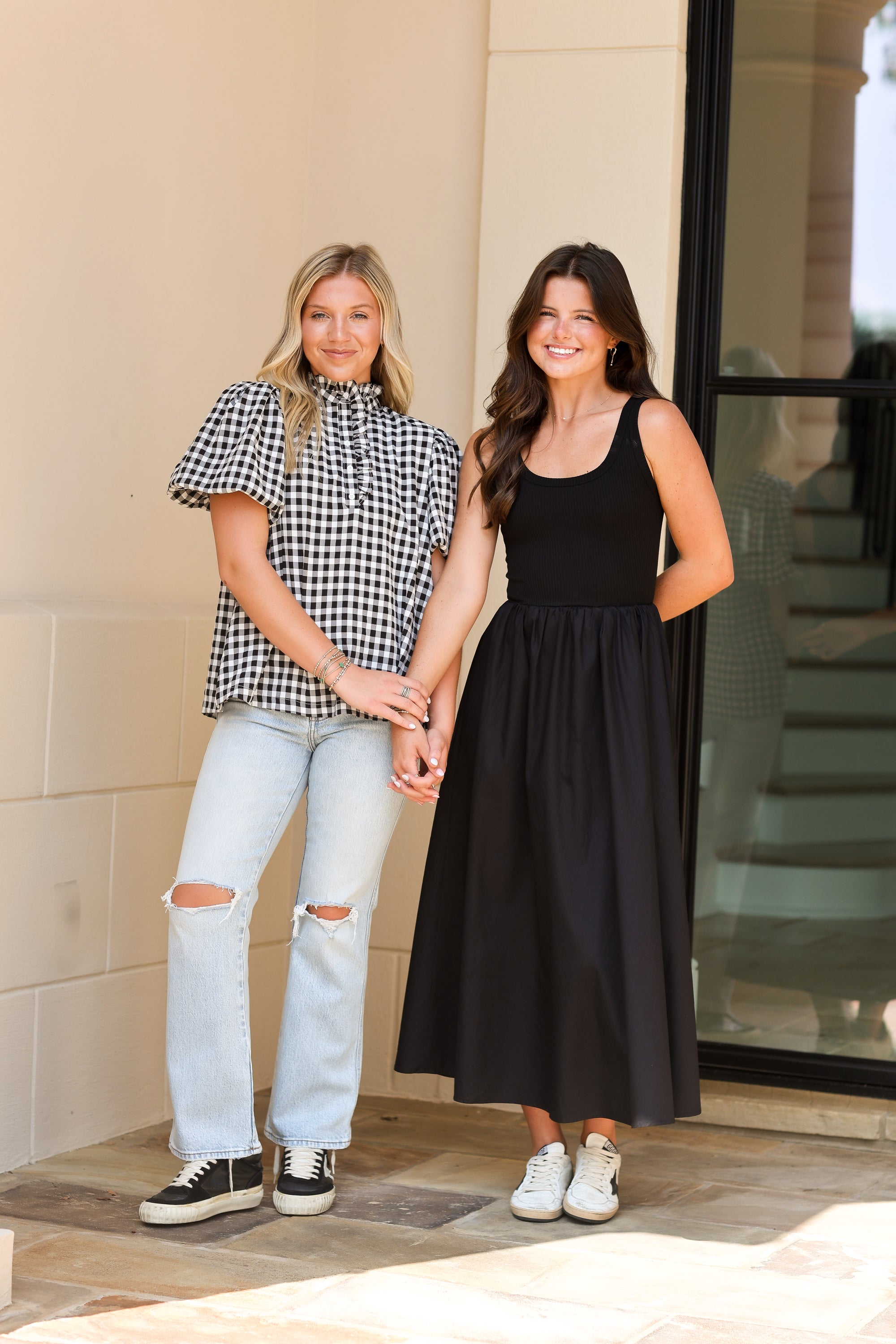 Mix Media Midi Dress - Black