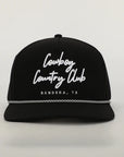 Cowboy Country Club Cursive Roped Hat - Black