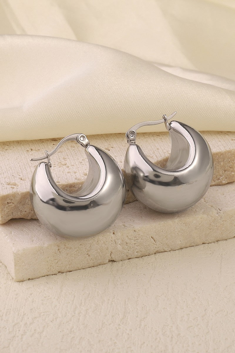 Silver Round Water Drop Earring