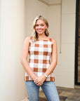 Gingham Top - Brown
