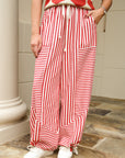 Parachute Pants - Berry Red Stripe
