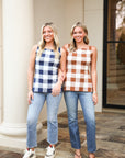 Gingham Top - Navy