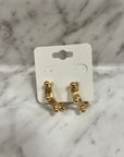 Thick Gold 1.25" Hoop Earring with Gold Beaded Studs