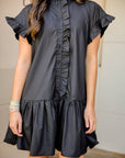 Rowan Ruffle Dress - Black