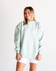 Southern Shirt Co. Women's Happy Thoughts Puff Print Sweatshirt -  Cool Mint