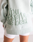 Southern Shirt Co. Women's Happy Thoughts Puff Print Sweatshirt -  Cool Mint