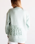 Southern Shirt Co. Women's Happy Thoughts Puff Print Sweatshirt -  Cool Mint