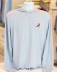 Johnnie-O Talon Performance T-Shirt Hoodie - Light Gray - Alabama